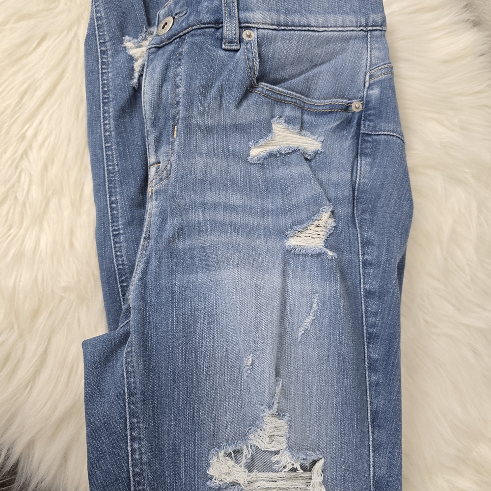 Torrid Medium Blue Straight Leg Jeans with Rips - Picture 3 of 16